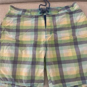Vineyard Vines Plaid Green and Blue Men's Swim Shorts
